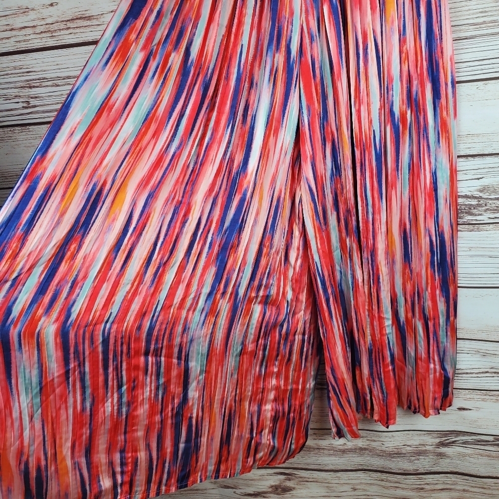 Molly Bracken Womens XS High Waist Pleated Wide Leg Palazzo Pants Pink Karen - Picture 6 of 12